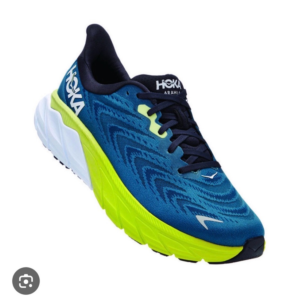 BNEW Hoka Arahi 6 Running Shoe - Blue & Neon Green